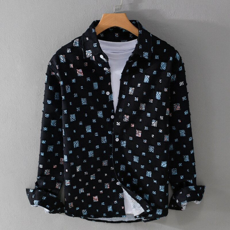 Kevin | Men's Shirt with Frayed Hems for Casual Look