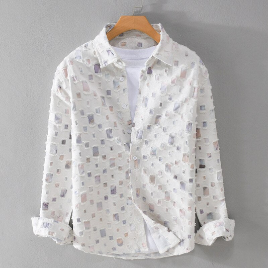Kevin | Men's Shirt with Frayed Hems for Casual Look